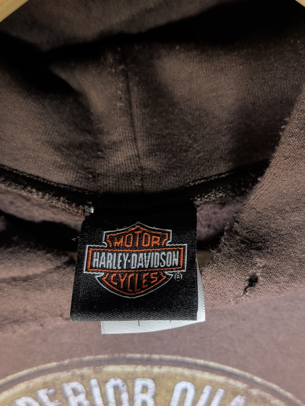 Harley-Davidson Brown Pullover Hoodie Size Large - Picture 8 of 9